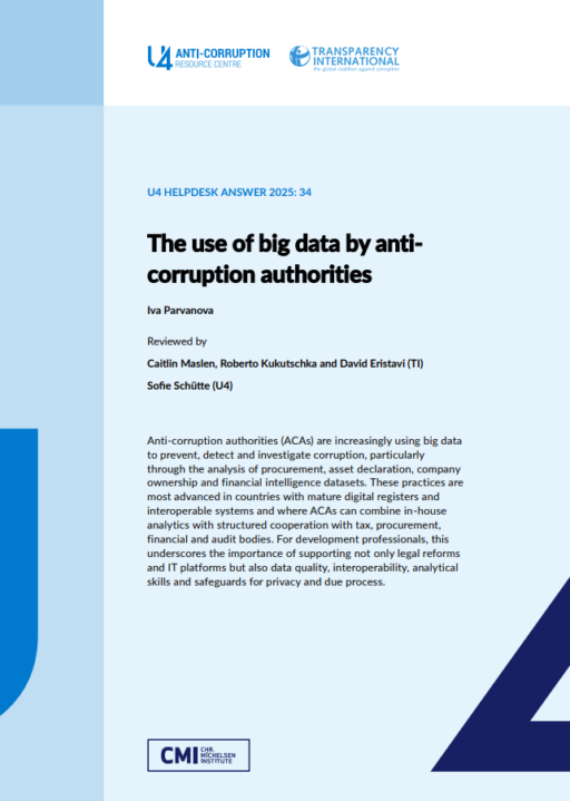 The use of big data by anti-corruption authorities