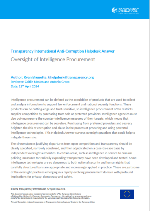 Oversight of Intelligence Procurement