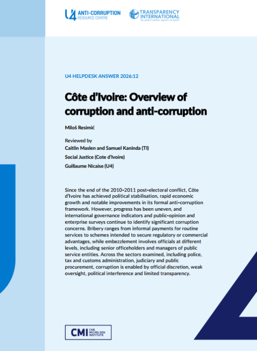 Côte d’Ivoire: Overview of corruption and anti-corruption