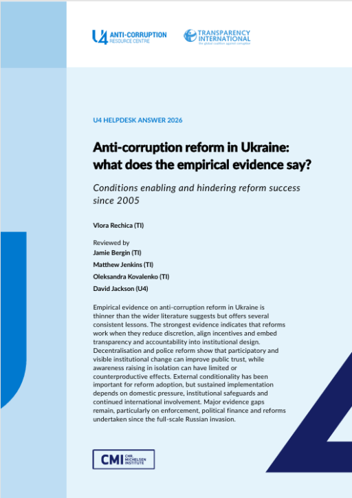 Anti-corruption reform in Ukraine: what does the empirical evidence say?