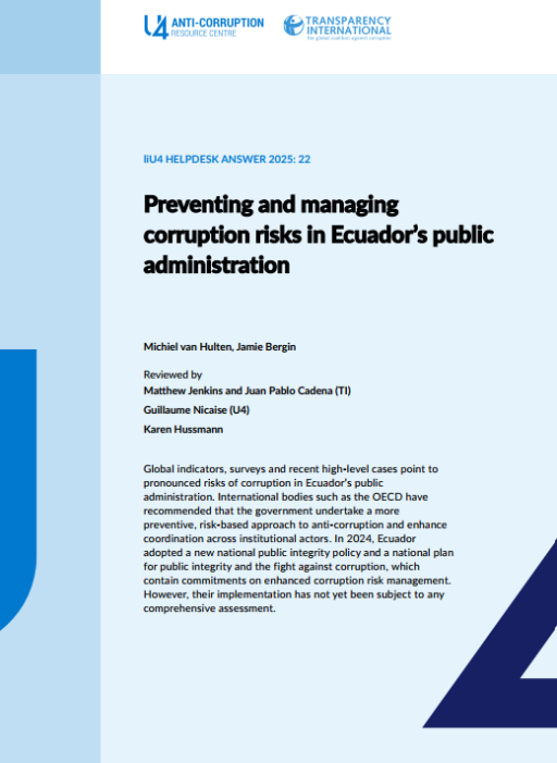 Preventing and managing corruption risks in Ecuador’s public administration