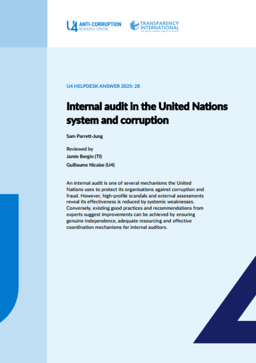 Internal audit in the United Nations system and corruption