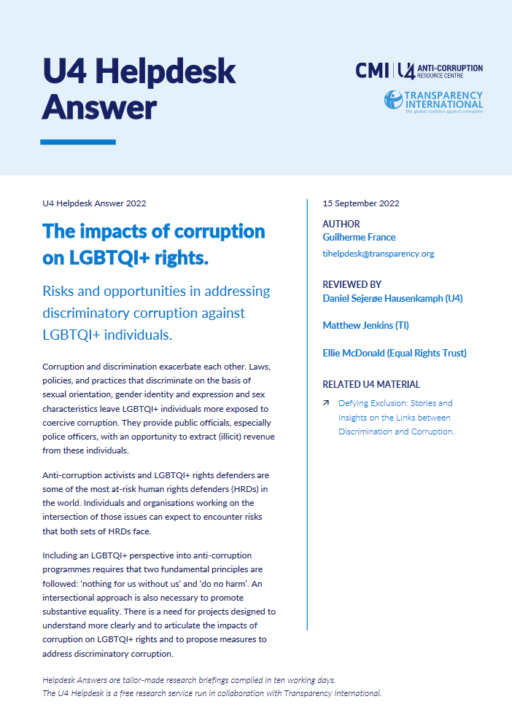 The impacts of corruption on LGBTQI+ rights