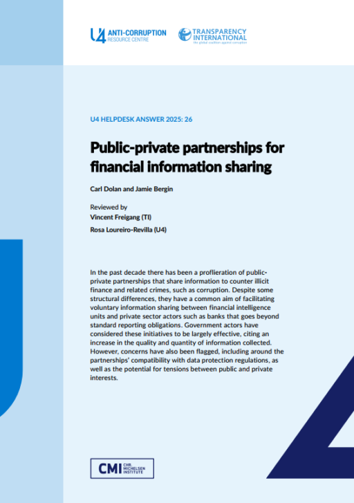 Public-private partnerships for financial information sharing