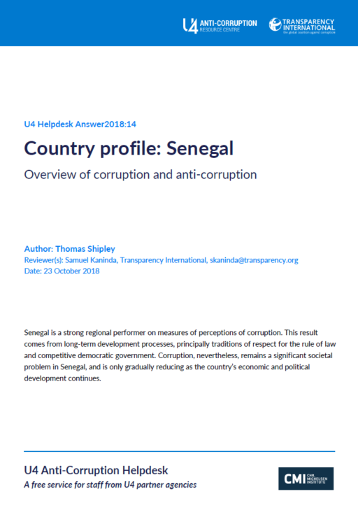 Senegal: overview of corruption and anti-corruption