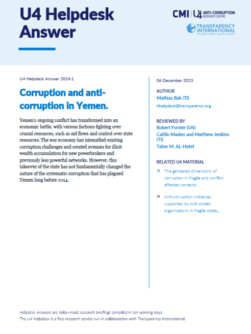 Corruption and anti-corruption efforts in Yemen