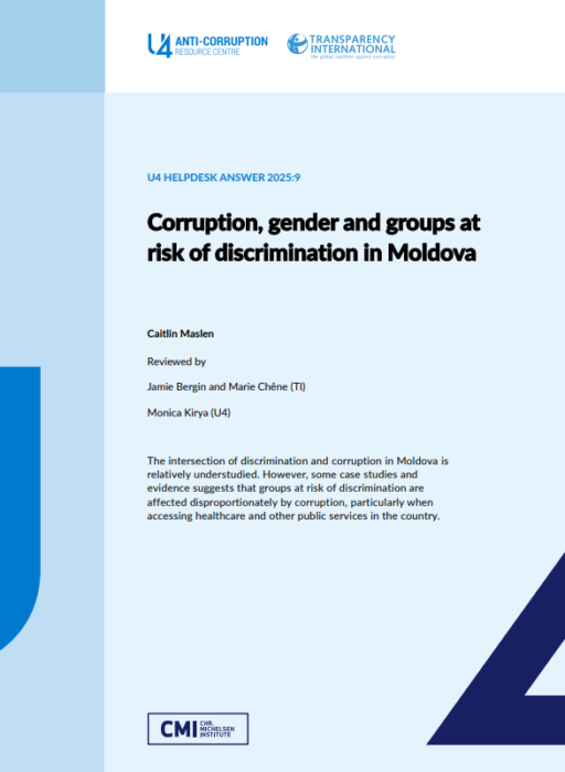 Corruption, gender and groups at risk of discrimination in Moldova