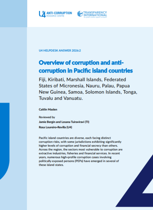 Overview of corruption and anti-corruption in Pacific island countries