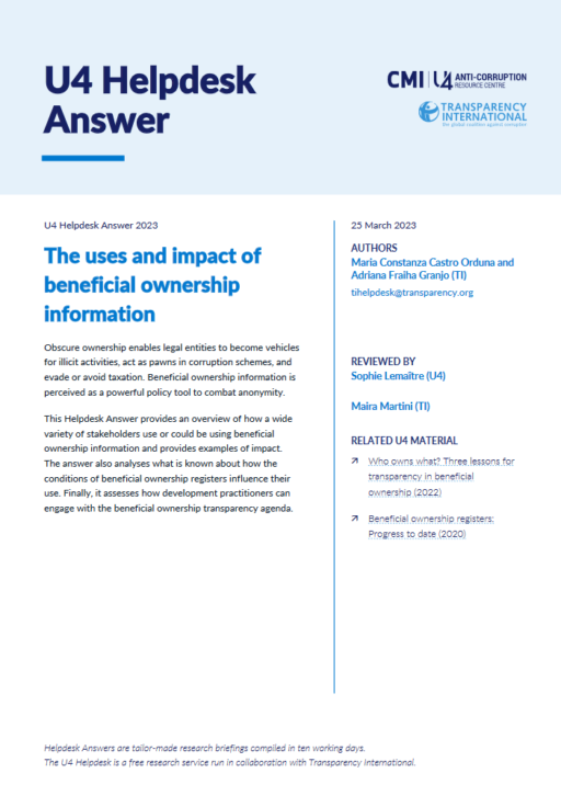 The uses and impact of beneficial ownership information